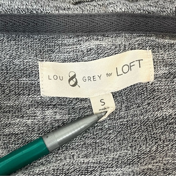 Loft Lou & Grey Hoodie Womens Small Gray Cropped Sweatshirt Short Sleeve Top - Picture 4 of 9